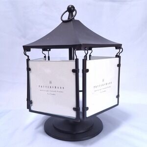 Pottery Barn Merry-Go-Round Rotating Photo Frame 3x3in Black Metal‎ 5-Slot Gift